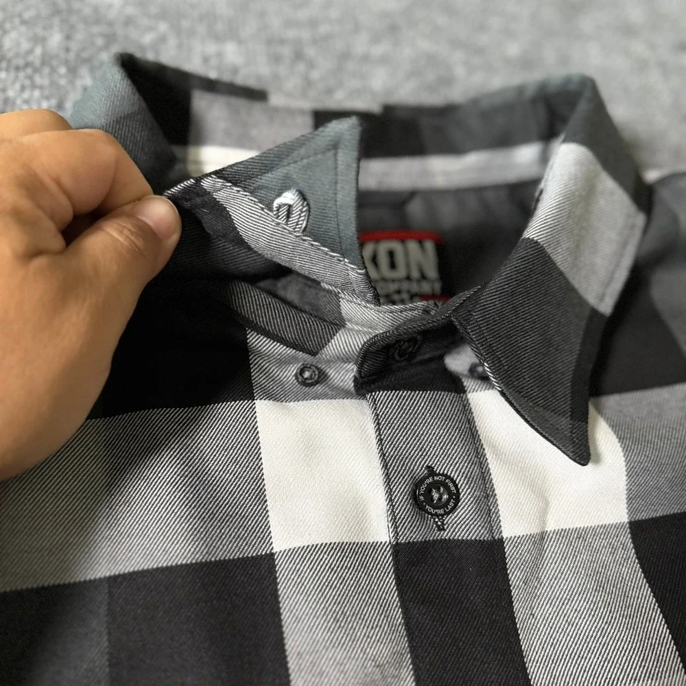 Dixxon Flannel Finish Line Black/White Buffalo Plaid Long Sleeve Mens 4X